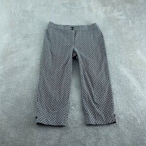 Talbots Womens Petites 8P Black & White Geometric Print pants 1409
